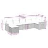 vidaXL 7-tlg. Garten-Sofagarnitur mit Kissen Grau Poly Rattan