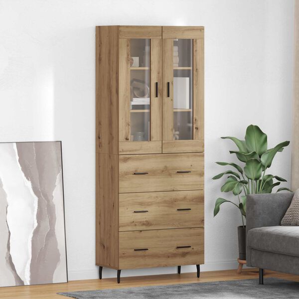 vidaXL Highboard mit Schubladen 2 pcs Artisan-Eiche Holzwerkstoff