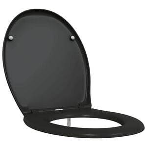 vidaXL Toilettensitz Schwarz 47 x 37 x 4 cm Duroplast