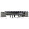 vidaXL 12-tlg. Garten-Lounge-Set mit Kissen Poly Rattan Grau