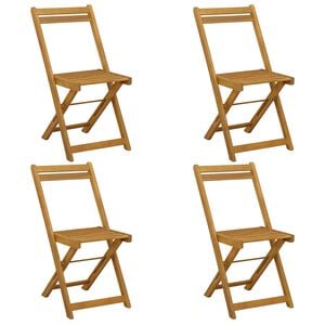 vidaXL Klappbare Gartenst&uuml;hle 4 stk. Natur Massivholz Akazie