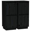 vidaXL Sideboards 2 Stk. Schwarz 31,5x34x75 cm Massivholz Kiefer