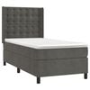 vidaXL Boxspringbett mit Matratze & LED Dunkelgrau 90x190 cm Samt