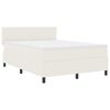 vidaXL Boxspringbett Creme und Wei&szlig; 203 x 144 x 88 cm Cordstoff