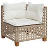 vidaXL 10-tlg. Garten-Sofagarnitur mit Kissen Beige Poly Rattan