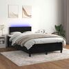 vidaXL Boxspringbett mit Matratze & LED Schwarz 120x190 cm Samt