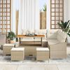 vidaXL Gartensofa-set mit Kissen 9 pcs Beige Poly-Rattan