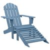 vidaXL Adirondack-Gartenstuhl mit Fu&szlig;teil Massivholz Tanne Blau