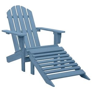 vidaXL Adirondack-Gartenstuhl mit Fu&szlig;teil Massivholz Tanne Blau