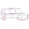 vidaXL 3-Sitzer-Sofa mit Hocker Rosa 180 cm Samt
