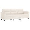 vidaXL 3-Sitzer-Sofa mit Hocker Beige 180 cm Mikrofasergewebe