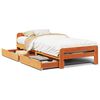 vidaXL Massivholzbett ohne Matratze Wachsbraun 75x190 cm Kiefernholz