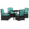 vidaXL Garten Essgruppe 5 stk. Schwarz Poly-Rattan