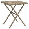 vidaXL Sonnenliegen 2 Stk. mit Tisch Beige Poly Rattan