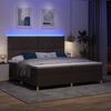 vidaXL LED Boxspringbett mit Matratze Dunkelbraun 200 x 200 cm Stoff