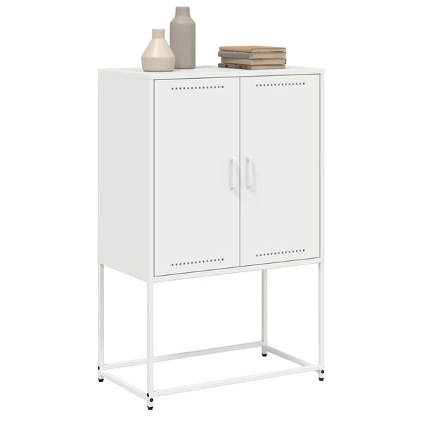 vidaXL Highboard Wei&szlig; 68,5x38,5x107 cm Stahl