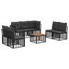 vidaXL Outdoor-Sofagarnitur 8 pcs Schwarz und Dunkelgrau Polyester
