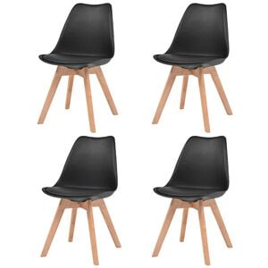 vidaXL Esszimmerst&uuml;hle 4 Stk. Schwarz Kunststoff