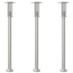 vidaXL Wegeleuchten 3 Stk. Silbern 100 cm Edelstahl