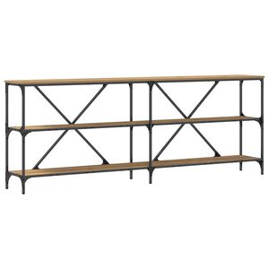 vidaXL Konsolentisch mit Regal Kunsthandwerk Eiche 200 x 30 x 75 cm