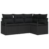 vidaXL Sofa Set 4 stk. Schwarz [Synthetisch]: Poly Rattan