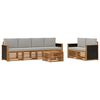 vidaXL Outdoor-Sofagarnitur mit Kissen 7 pcs Nat&uuml;rlich und Hellgrau