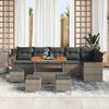 vidaXL Gartensofa-set mit Kissen 10 pcs Grau Poly Rattan