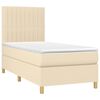 vidaXL Boxspringbett mit Matratze Creme 90x190 cm Stoff