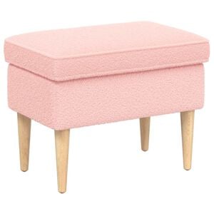 vidaXL Hocker Rosa 55 x 35 x 41 cm Boucl&eacute;