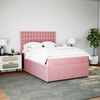 vidaXL Boxspringbett mit Matratze Rosa 160x200 cm Samt