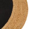 vidaXL Teppich Geflochten Schwarz & Natur 180 cm Jute & Baumwolle Rund