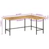 vidaXL Schreibtisch 165x110x77 cm Massivholz Mango und Eisen