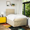 vidaXL Boxspringbett mit Matratze Creme 120x190 cm Stoff
