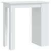 vidaXL Bartisch mit Ablagefl&auml;che Wei&szlig; 102x50x103,5 cm Holzwerkstoff