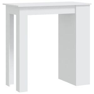 vidaXL Bartisch mit Ablagefl&auml;che Wei&szlig; 102x50x103,5 cm Holzwerkstoff