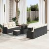 vidaXL Garten-Sofa-Set mit Kissen 10 pcs Schwarz Poly Rattan