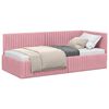 vidaXL Eckbettgestell mit Kopfteil Rosa 90 cm x 200 cm Samt