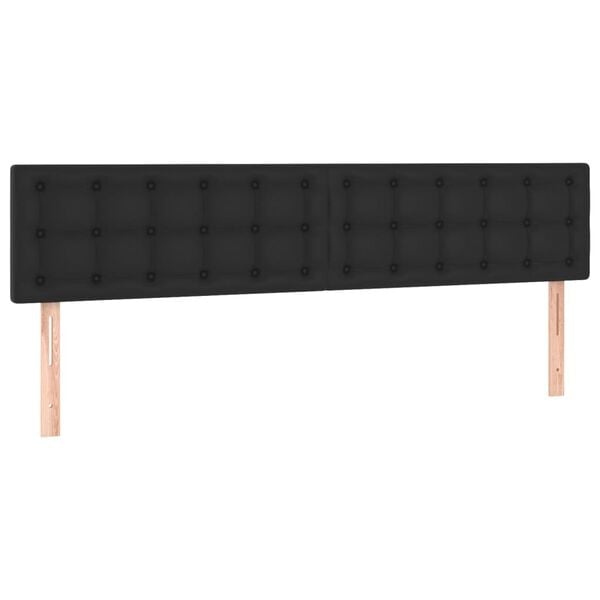 vidaXL Kopfteile Schwarz 180x5x78/88 cm Kunstleder