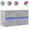 vidaXL TV-Wandschrank mit LED-Beleuchtung Betongrau 80x31x45 cm