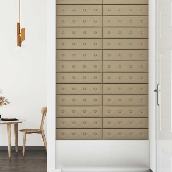 vidaXL Wandpaneele 12 pcs Cappuccino 60 x 15 cm Kunstleder