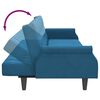 vidaXL Schlafsofa 2-Sitzer mit Kissen und Fu&szlig;hocker Blau Samt
