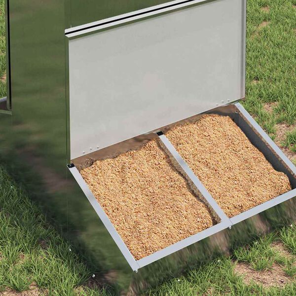 vidaXL Schweinfutterspender Silber 82 x 51 x 91,5 cm Verzinkter Stahl