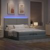 vidaXL Ottoman-Bett mit Matratzen & LEDs Hellgrau 200x200 cm Stoff