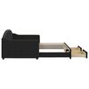 vidaXL Tagesbett Ausziehbar mit Schubladen Schwarz 90x190 cm Stoff
