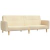 vidaXL Schlafsofa 2-Sitzer mit Fußhocker Creme Stoff