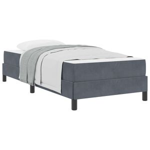 vidaXL Boxspringbett mit Matratze Dunkelgrau 90 x 200 cm Stoff