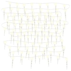 vidaXL Weihnachts-Eiszapfen-Licht 100 LEDs Warmwei&szlig; 10 m Acryl PVC