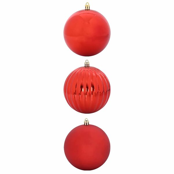 vidaXL Weihnachtsbaumkugel Set XXL 3 pcs Rot Kunststoff