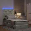 vidaXL Bett mit Stauraum und LED mit LED Hellgrau 90 x 200 cm Samt