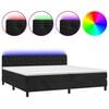 vidaXL Boxspringbett mit Matratze & LED Schwarz 200x200 cm Samt